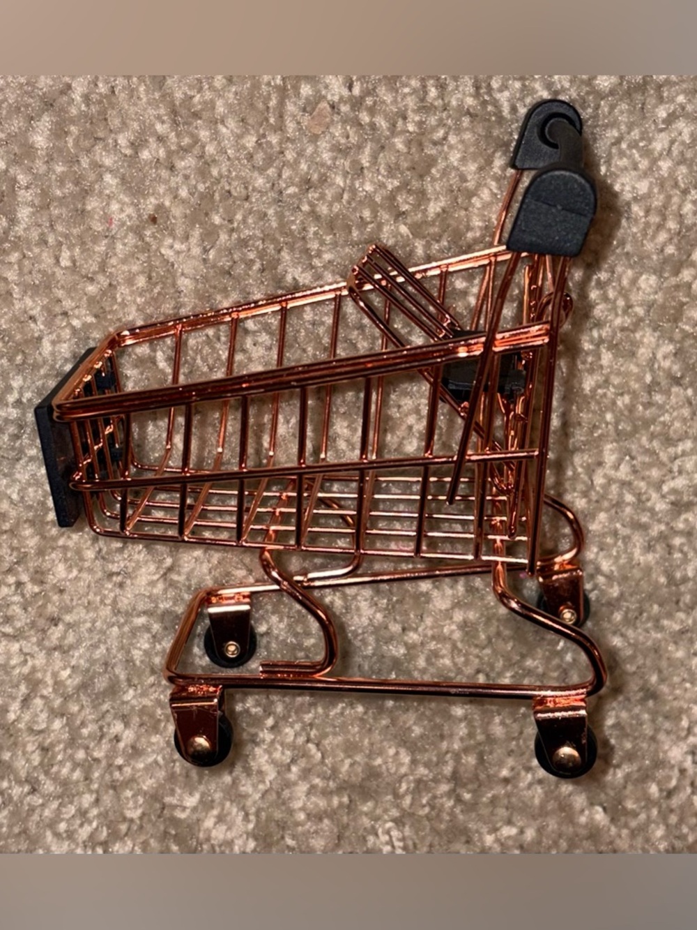 Mini Rose Gold Shopping Cart Decor - 4” x 5 in - NEW